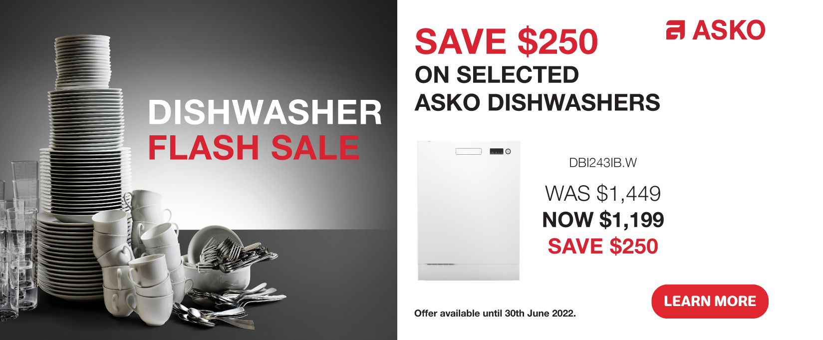Save $250 On Selected ASKO Dishwashers