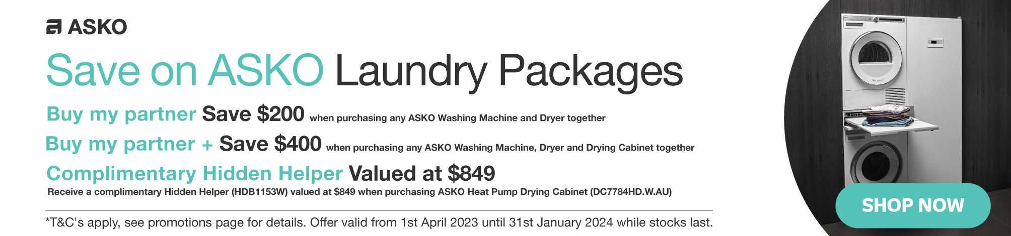 Asko Buy My Partner - Save Up To $400 On Laundry Packages With Complimentary Hidden Helper