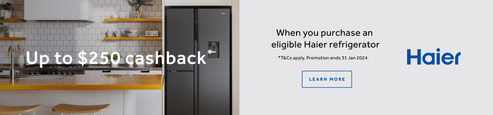 Up To $250 Cashback With Selected Haier Refrigeration