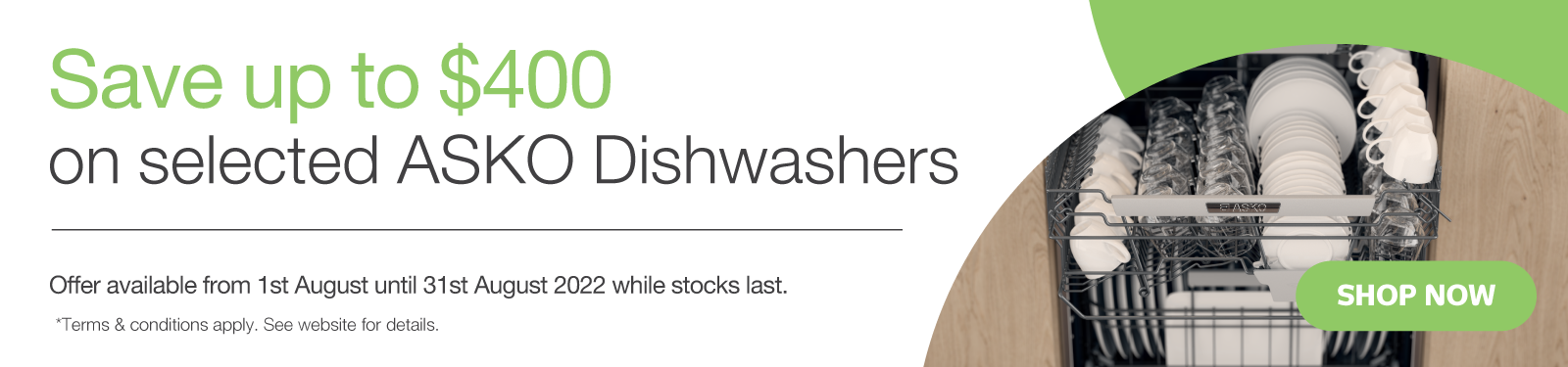 Save Up To $400 On Selected ASKO Dishwashers