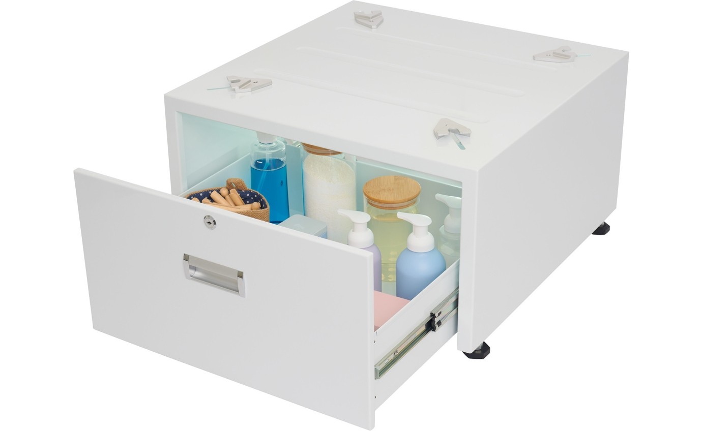 Unilux Laundry Pedestal Stand with Locking Drawer ULX110