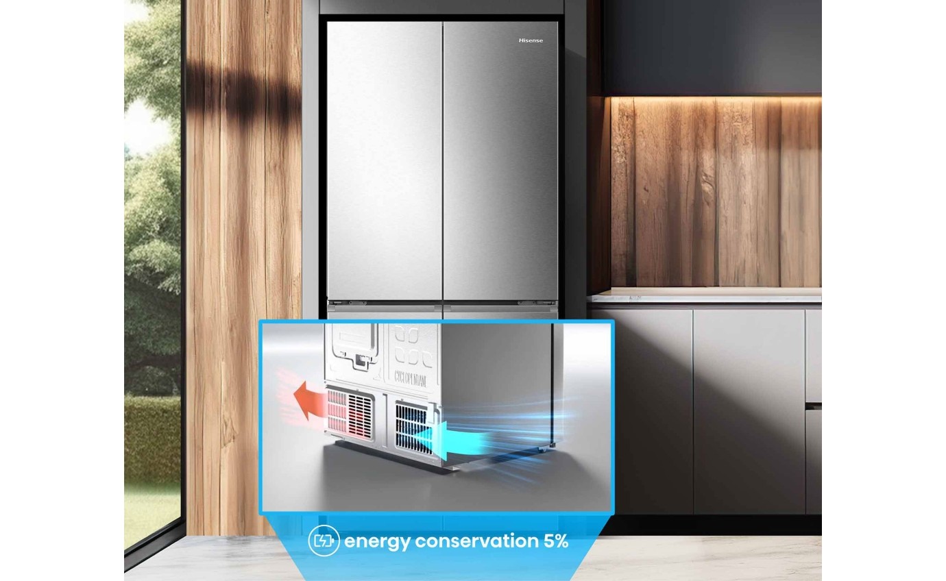 Hisense 483L French Door Refrigerator (Stainless Steel) HRCD483TS Fridge & Washer City
