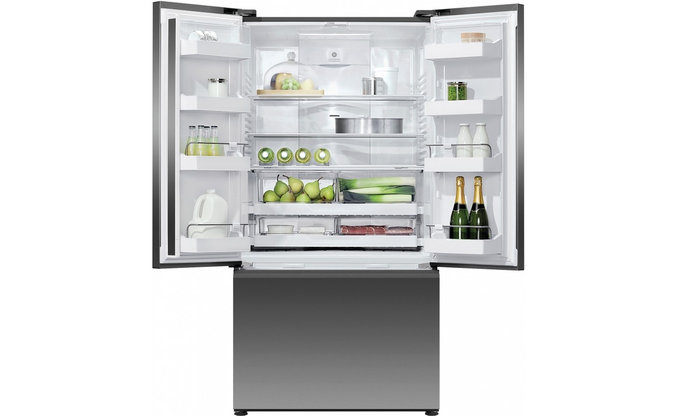Fisher & Paykel 569L French Door Fridge (Black Stainless Steel) RF610ANUB5