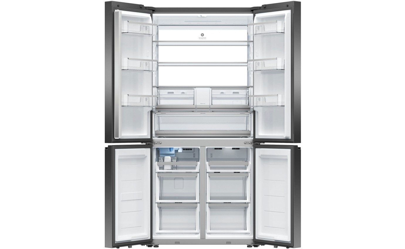 Fisher & Paykel 690L Freestanding Quad Door Refrigerator RF730QNUVB1 Fridge & Washer City