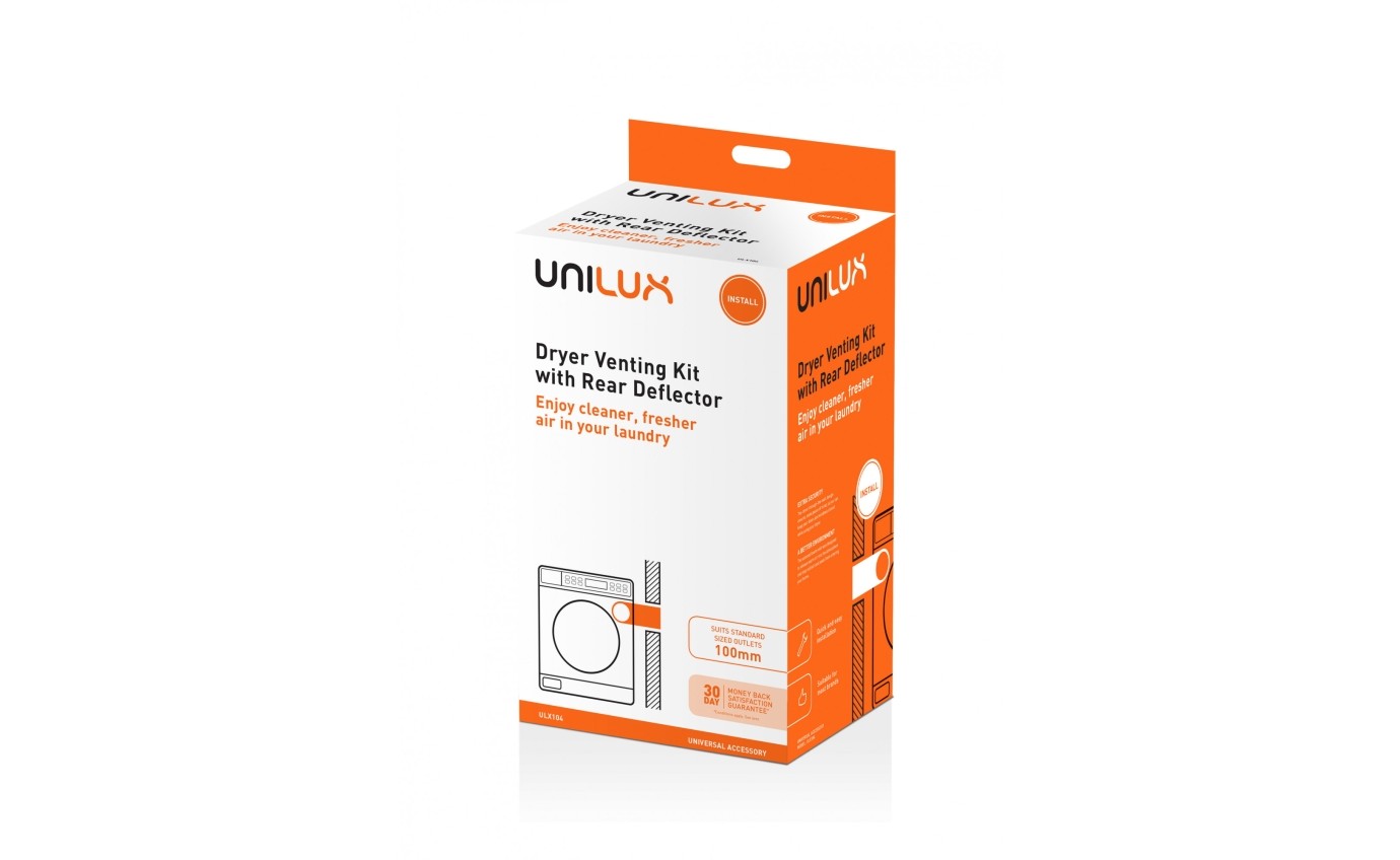 Unilux Through-the-Wall Dryer Venting Kit with Rear Deflector ULX104