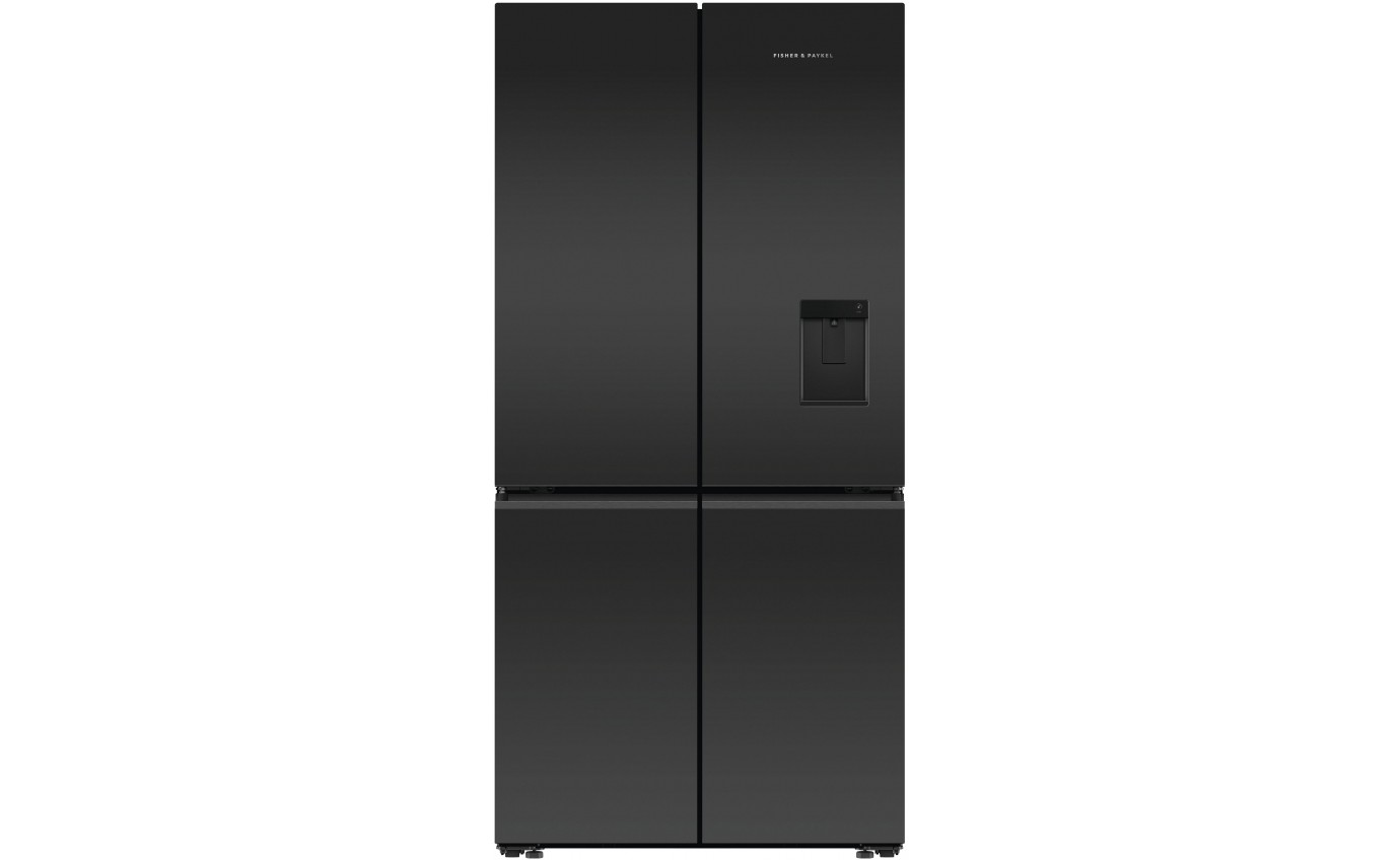 Fisher & Paykel 690L Glass Quad Door Fridge (Matte Black) RF730QZUVB1