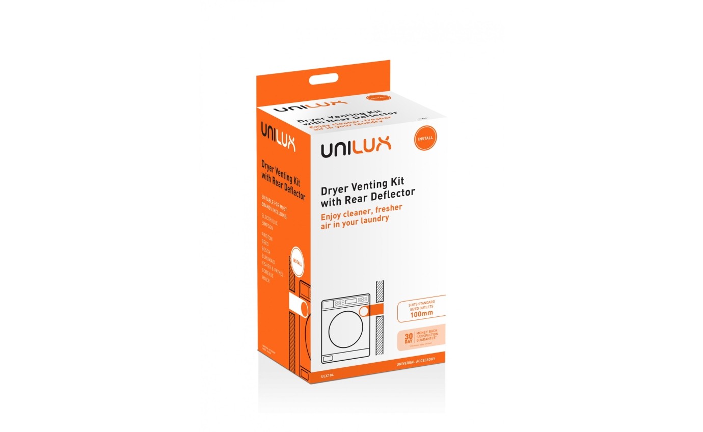 Unilux Through-the-Wall Dryer Venting Kit with Rear Deflector ULX104