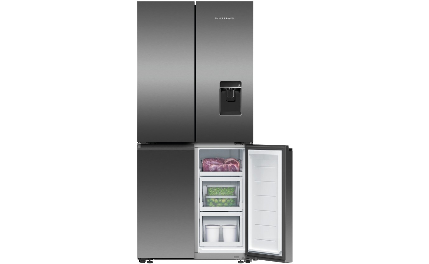 Fisher & Paykel 498L Quad Door Refrigerator (Black Stainless Steel) RF500QNUB1