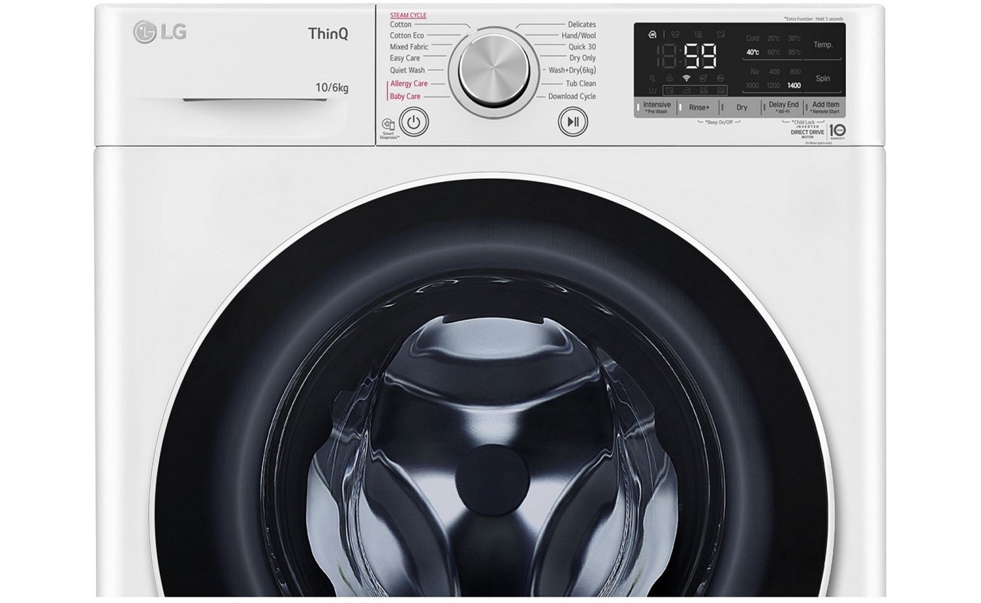 LG 10kg/6kg Front Load Washer Dryer Combo WVC51410W Fridge & Washer City